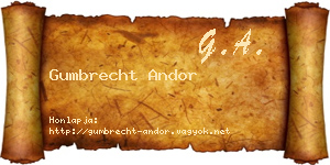 Gumbrecht Andor névjegykártya